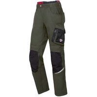BP 1998-570-7332 Arbeitshose mit Kniepolstertaschen - Schlanke Silhouette - Elastischer Rückengurt - 65% Polyester, 35% Cotton - Kurze Passform - Größe: 46n - Farbe: oliv/schwarz