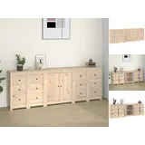 vidaXL Sideboard 230x35x80 cm Massivholz Kiefer