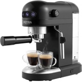 Petra PT5240 Espressomaschine mit Milchaufschäumer - 1,4 l, BPA-Frei, einfacher & doppelter Espresso im Barista-Stil, kompakt, italienische 15-bar-Druckpumpe, kompatibel mit gemahlenem Kaffee, 1465W