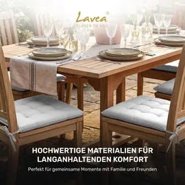 LAVEA Sitzkissen 40 x 40 x 3 cm Silber 8 St.