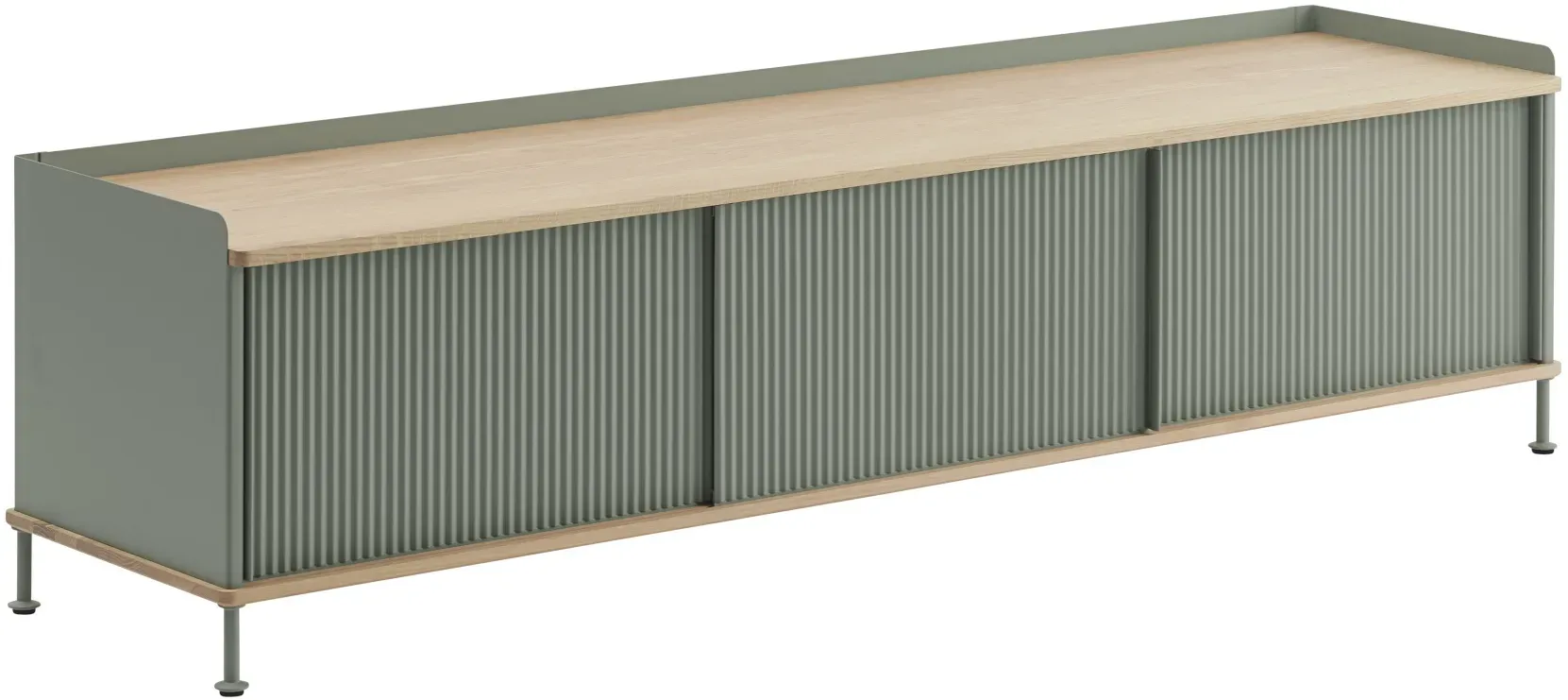 Muuto Enfold Sideboard, 186 x 48 cm, eiche geölt / dusty green