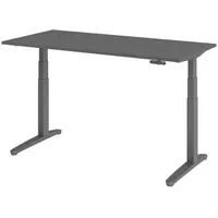 Bümö Schreibtisch, Graphit, Graphit, Nachbildung, Rechteckig, 160x74x80 cm, FSC