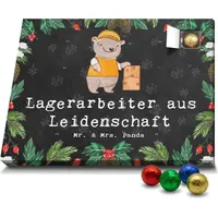 Mr. & Mrs. Panda Schoko Adventskalender Lagerarbeiter Leidenschaft - Schwarz - Geschenk, Ausbildung, Rente, Fachlagerist, Arbeitskollege, Lagerist - Schwarz