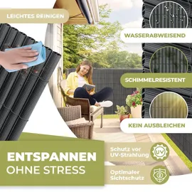 Kesser Balkonverkleidung 90 x 300 cm Schwarz PVC