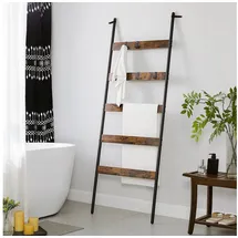 VASAGLE Handtuchleiter 65 x 178 cm Braun/Schwarz