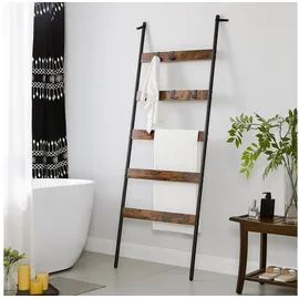 VASAGLE Handtuchleiter 65 x 178 cm Braun/Schwarz