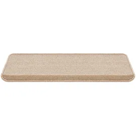 [en.casa] Stufenmatten 15-er Set Treppenmatten 65 x 24 cm rechteckig Treppenteppich Treppenschoner Stufenteppich selbstklebend Beige