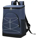 Surwin Isolierter Kühl Rucksack, Kühltasche Rucksack Auslaufsicher Wasserdicht Picknickrucksack 20L Tragbare Kühlrucksack Picknicktasche für Outdoor Picknick Camping BBQ (Dunkelblau,40x28x18cm)