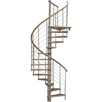 Minka Spindeltreppe Venezia Ø120 cm bis 309,4 cm Edelstahl/Holz
