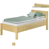 Erst-Holz Hohes Holzbett 100x200 breites Seniorenbett Einzelbett Zubehör wählbar V-60.55-10 Rollrost inkl.