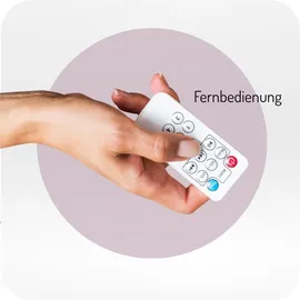 MOMI KENANI Babywippe für Kinder bis 9 kg, mit Fernbedienung & Musik, 5 Stufen – inkl. Moskitonetz – Hellgrau - Weiß