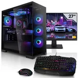 Megaport Komplett Set Gaming PC AMD Ryzen 9 5900X • GeForce RTX4060Ti 16GB • 27" Monitor • Windows 11 • 32GB DDR4 • 1TB M.2 SSD • Wasserkühlung • Tastatur • Maus pc Gaming komplettpaket