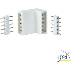 Paulmann Zubehör für MAX LED STRIPE Eckverbinder, 4er-Set, weiß, inkl. 8 Steckverbinder PAUL-70615