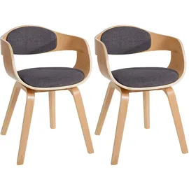CLP Stühle Kingston Stoff hellgrau 2er Set