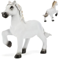 große Spardose Pferd - weiß mit Verschluss - aus Kunstharz/Polyresin - 17,5 cm - stabile Sparbüchse - Sparschwein - für Kinder & Erwachsene/lustig wit..