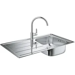 Spülen-Bundle Grohe Bau Edelstahlspüle K200 & Spültischmischer Bau Edge - 31562SD1