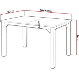 Mirjan24 Focus 140 x 76 x 80 cm grau/schwarz