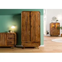 MASSIVMOEBEL24.DE Kleiderschrank Mailand 90 x 180 x 45 cm Hellbraun