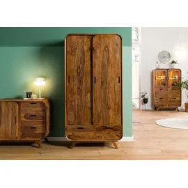MASSIVMOEBEL24.DE Kleiderschrank Mailand 90 x 180 x 45 cm Hellbraun