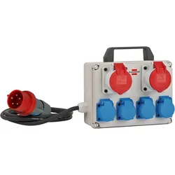 Stromverteiler mobil 2xCEE 16A 4xSchuko Baustromverteiler mit Kabel Brennenstuhl