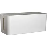 Intirilife Kabelbox aus Kunststoff in Weiß - 32 x 13.6 x 12.7 cm - Kabelmanagement Box, Organizer zum Verstecken von Kabeln und Steckdosenleisten