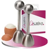 Casativo Eierköpfer Edelstahl Eieröffner & Eierknacker für Eier 41 x 140 mm, (2-tlg., erhältlich als 1er, 2er oder 4er Set), für hart- oder weichgekochte Eier, spülmaschinenfest