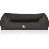 Knuffelwuff Hundebett Tampa Orthopädisch Kunstleder XL 105 x 75cm Schwarz