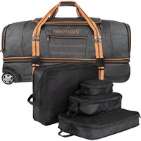 normani Reisetasche Reisetasche 120 L mit 4 Kleidertaschen, Große Reisetasche mit Rollen 120 Liter orange