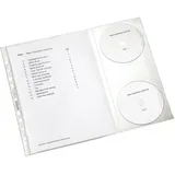 Leitz Prospekthüllen-Set mit je 2 CD-Klappen, 5 Stück, A4 Format, Farblos mit matter Oberfläche, 0,13 mm PP-Folie, Dokumentenecht, 47613003