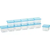 Kigima Mini-Gefrierdosen 12x02,08L rechteckig Hellbllau – Vorratsdosen mit Deckel luftdicht – Frischhaltedosen mit Deckel – Aufbewahrungsbox Küche für Mealprep & Organisation – Austrian Quality