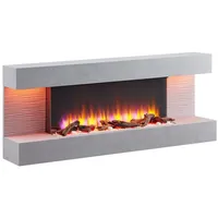 Balderia Elektrokamin Elektro-Wandkamin BALDERIA Hestia – Heizung bis 2000 W, betonoptik, 3D-Flammeneffekt, LED-Beleuchtung, Fernbedienung, Timer, Thermostat grau