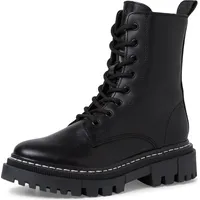 Tamaris Damen Boot Schnürbooty Stiefelette Schnürung Reißverschluss 1-25276-41, Größe:41 EU, Farbe:Schwarz - Schwarz - 41