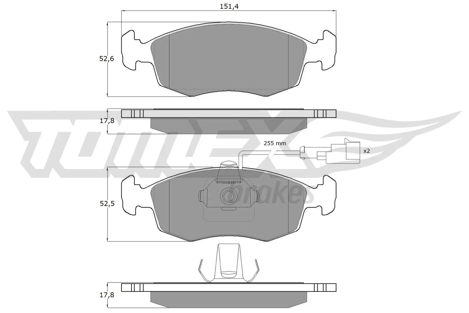 TOMEX BRAKES Bremsbelagsatz, Scheibenbremse tx1411 Vorderachse für Fiat