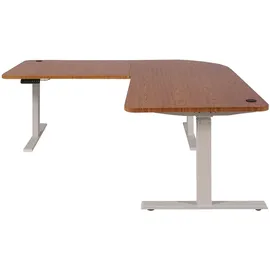 Mendler Eckschreibtisch HWC-D40 Braun