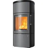 Kaminofen HARK 44-5.2 GT FlameKat Raumluftunabhängig 8 kW - Ofenkacheln: opak-schwarz - Korpus: titan