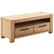 MCA living Silias TV-Lowboard 130 x 52 cm Beige Holzwerkstoff/Massivholz