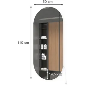 Vicco Badezimmerspiegel, Weiß, 110 x 50 cm mit LED Beleuchtung