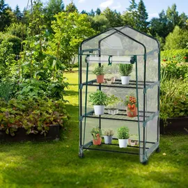 Tectake Foliengewächshaus 0,69 x 0,49 x 1,33 m