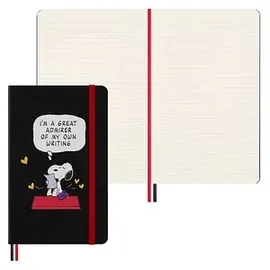 Moleskine Peanuts Snoopy Verehrer Notizbuch limitierte Ausgabe, L/A5, liniert, Schwarz