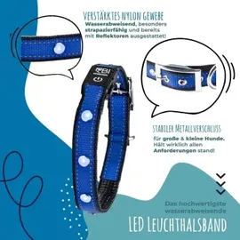 petsation Leuchthalsband Hundehalsband Blau L