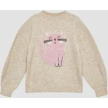 s.Oliver Kuscheliger Loose-Fit-Strickpullover mit Katzen-Artwork - 116/122