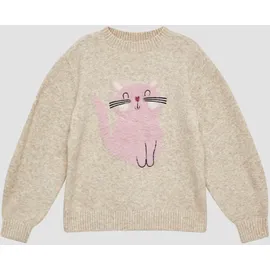 s.Oliver Kuscheliger Loose-Fit-Strickpullover mit Katzen-Artwork - 116/122