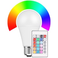 HWH LED Lampe Birnenform 9W (60W) E27, 9 W, RGBW, mit Fernbedienung