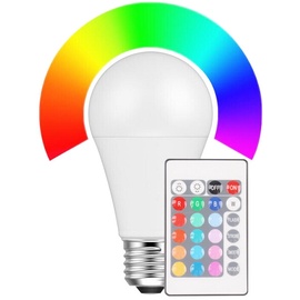 HWH LED Lampe Birnenform 9W (60W) E27, 9 W, RGBW, mit Fernbedienung