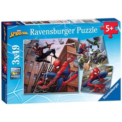 Spiderman Puzzle Kinder Puzzle Box 3 x 49 Teile Marvel Spiderman Ravensburger, 49 Puzzleteile