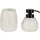 Wenko Badaccessoire-Set WENKO "Pascoli", goldfarben, strukturiert, Keramik, Badaccessoires-Sets, Seifenspender und Zahnputzbecher, Keramik mit Streifenmuster