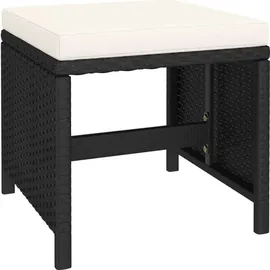 vidaXL Garten-Essgruppe mit Auflagen Polyrattan 6-tlg. schwarz