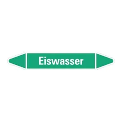 Aufkleber I RKZ-Etikett Eiswasser, grün/weiß, für Ø 60-90mm, 310x52mm, 3/Bogen