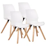 CLP Lehnstuhl Luna Kunstleder/Samt/Stoff weiß 4er Set