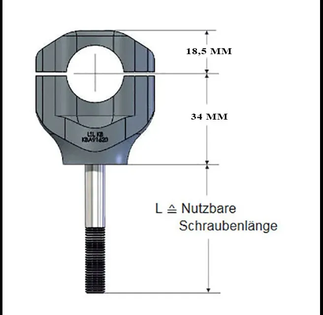 LSL Universal Klemmbock-Kit 22,2 mm, schwarz